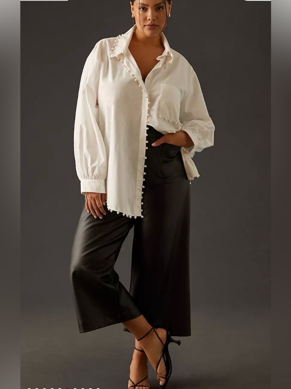 Anthropologie X Mememe Embellished Buttondown Tunic